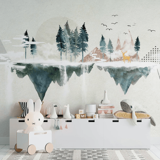 The opposite atmosphere of forest and mountain wallpaper - Carving wallpaper