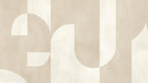 Toilet wallpaper mural | Minimalist geometric shapes in neutral tones - Carving wallpaper