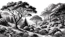 Transform your home with this exquisite black & white forest wallpaper mural—where art meets nature.