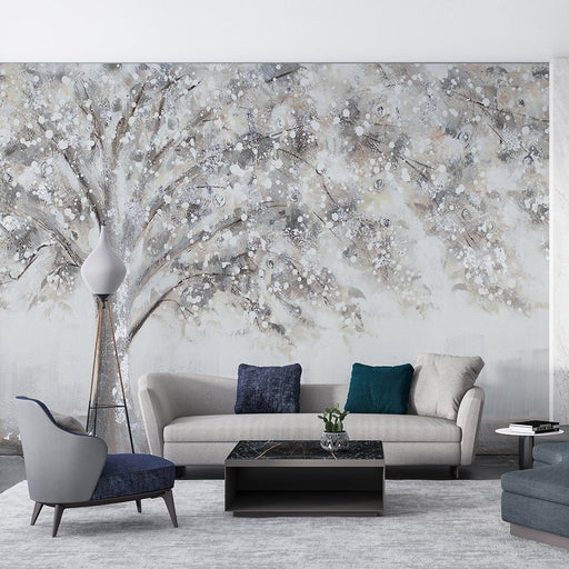 Tree Shadow Oil Painting Wallpaper Mural | Abstract Tree Shadow - Carving wallpaper