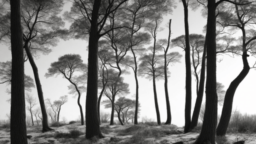 Tree Wallpaper Black and White Forest - Carving wallpaper