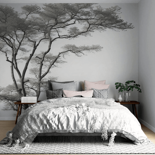 Tree wallpaper black and white realistic - Carving wallpaper