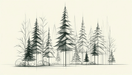 Tree Wallpaper Fir Forest Sketch - Carving wallpaper
