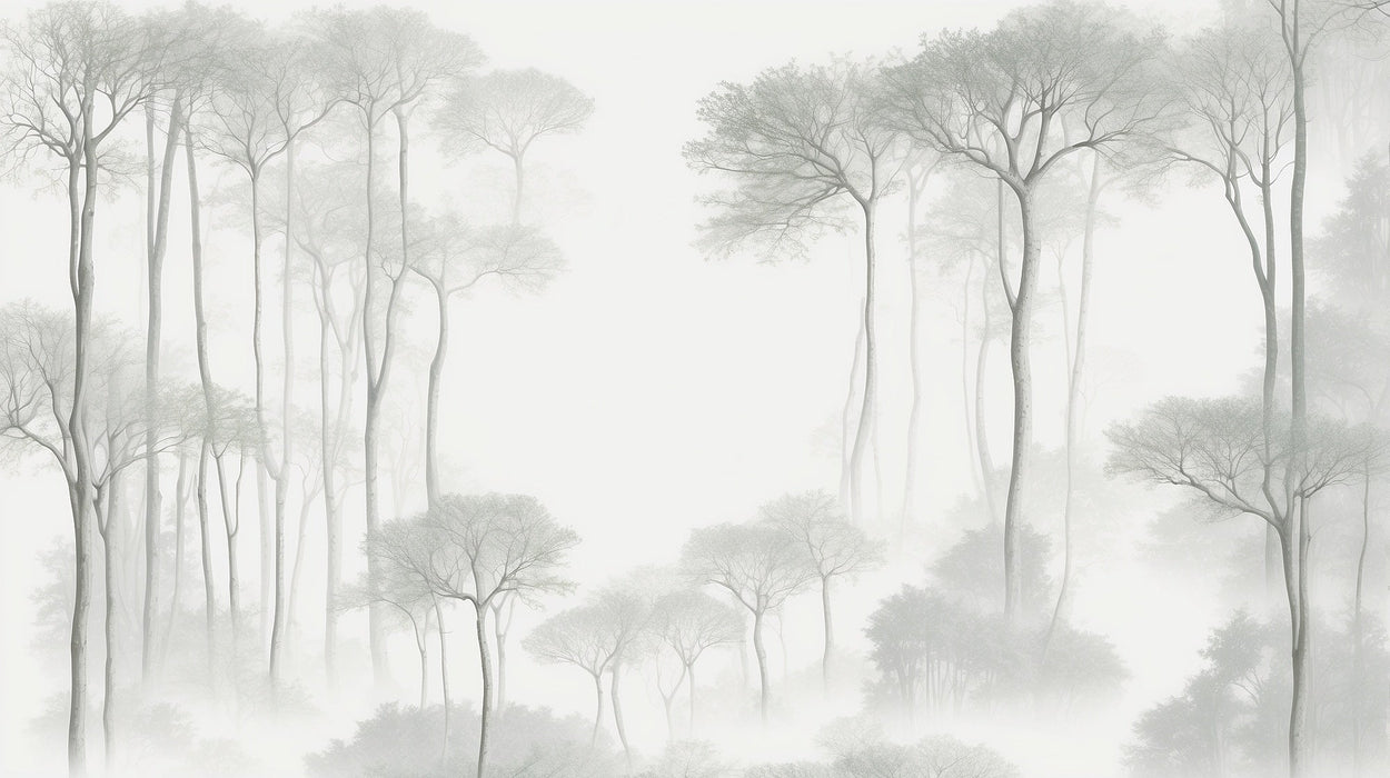 Tree wallpaper | Large deciduous trees with neutral tones - Carving wallpaper