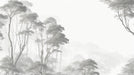 Tree Wallpaper Mural | Realism in the Misty Forest - Carving wallpaper