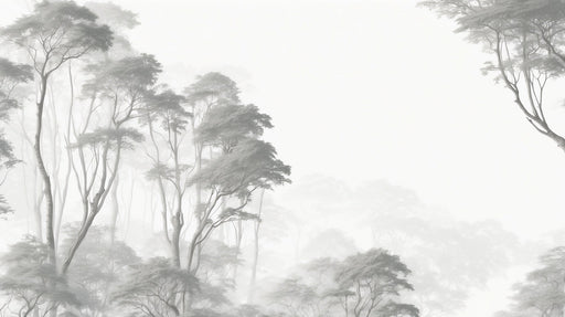 Tree Wallpaper Mural | Realism in the Misty Forest - Carving wallpaper