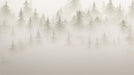 Tree wallpaper mural | Shadow and fog of fir forest - Carving wallpaper