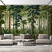 Tropical Jungle Wallpaper Mural | Abundant Plants - Carving wallpaper