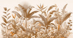 Tropical Jungle Wallpaper Mural | Banana Leaves and Various Flowers - Carving wallpaper