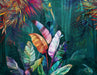 Tropical Leaf Mural Wallpaper | Vibrant Colors, Modern Art with Bird