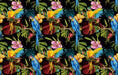 Tropical Parrot Flower Wallpaper Mural | Retro Art Decoration in Living Room and Bedroom