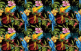 Tropical Parrot Flower Wallpaper Mural | Retro Art Decoration in Living Room and Bedroom - Carving wallpaper