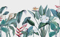 Tropical Plant Flower Wallpaper Mural | Flower Run Banana Leaves - Carving wallpaper