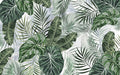 Tropical Plant Mural | Bringing a Rich Tropical Rainforest Charm - Carving wallpaper