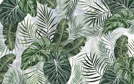 Tropical Plant Mural | Bringing a Rich Tropical Rainforest Charm - Carving wallpaper