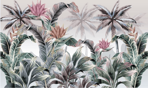Tropical Plant Mural Wallpaper | American Pastoral - Carving wallpaper