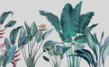 Tropical plant wallpaper mural | Large banana leaves - Carving wallpaper