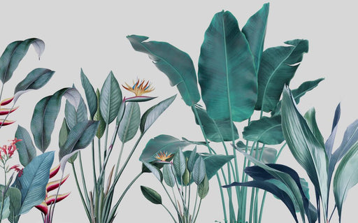 Tropical plant wallpaper mural | Large banana leaves - Carving wallpaper