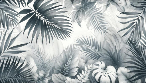 Tropical plant wallpaper mural | Reshaping the fresh style of bathroom - Carving wallpaper