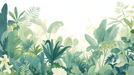 Tropical plant wallpaper mural | Rich and diverse green jungle - Carving wallpaper