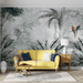 Tropical plant wallpaper mural | with parrot wallpaper full of natural wild interest - Carving wallpaper