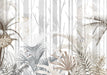 Tropical plant wallpaper | Palm leaf plant mural - Carving wallpaper