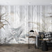 Tropical plant wallpaper | Palm leaf plant mural - Carving wallpaper