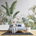 Tropical Rainforest Plant Wallpaper Mural | Banana Leaves, Palm Trees - Carving wallpaper