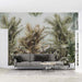 Tropical Rainforest Wallpaper Mural | Art Jungle Design - immersive hand drawn jungle ecology wallpaper with lush palm leaves and ferns for a rainforest-inspired living room