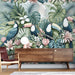 Tropical toucan wallpaper mural | Rainforest flowers - Carving wallpaper