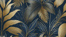 Tropical Wallpaper | Golden Leaves - Carving wallpaper