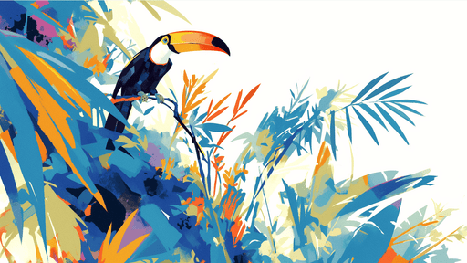 Tropical Wallpaper Murals | toucans and forests - Carving wallpaper