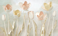 Tulip Flower Mural Wallpaper | Elegant Tulip Flower Wallpaper - Carving wallpaper