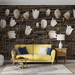 Tulip wallpaper mural | antique wood background - Carving wallpaper