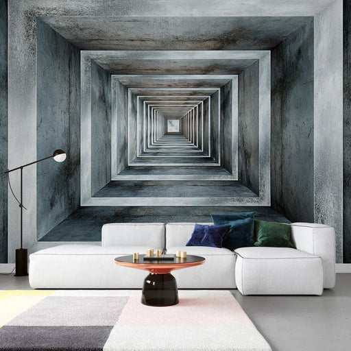 Tunnel wallpaper mural | Concrete texture - Carving wallpaper