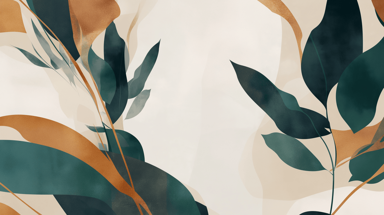 Unique leaf wallpaper in orange and green - Carving wallpaper