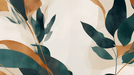 Unique leaf wallpaper in orange and green - Carving wallpaper
