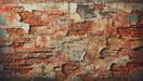 industrial vintage brick wallpaper mural featuring mottled textures and aged colors for retro decor.