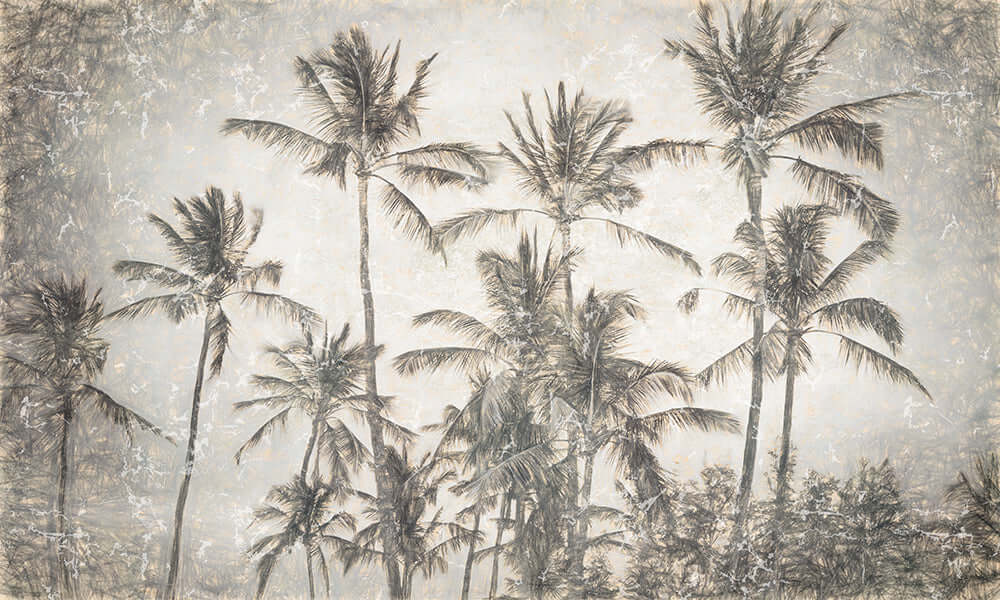 Vintage Coconut Grove Wallpaper Mural | Coconut Grove Silhouette