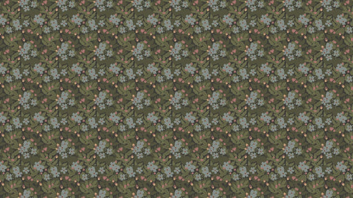 Vintage floral and green leaf wallpaper mural | Small fresh plants - Carving wallpaper