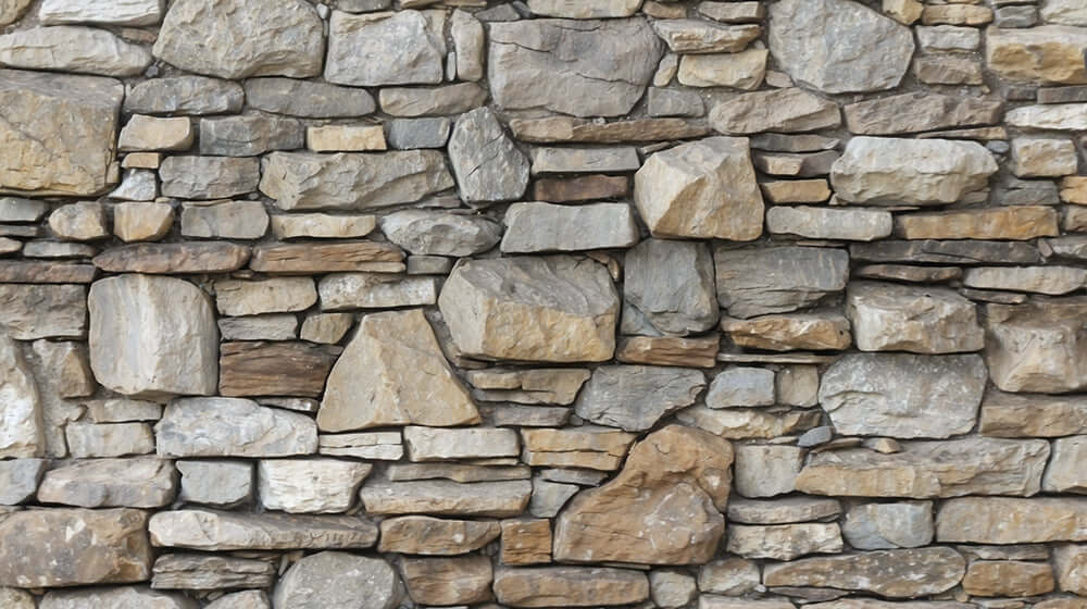 Vintage stone wall texture wallpaper, showcasing a rough, natural stone design for industrial-style decor.
