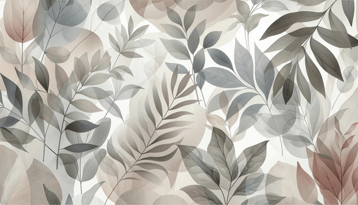 Vintage Leaf Wallpaper Mural | Leaves, Various Dim Colors - Carving wallpaper