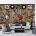 Vintage music elements wallpaper murals | Nostalgic instrument bar style - Carving wallpaper