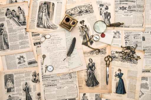 Vintage newspaper wallpaper mural | Nostalgic themed wallpaper - Carving wallpaper