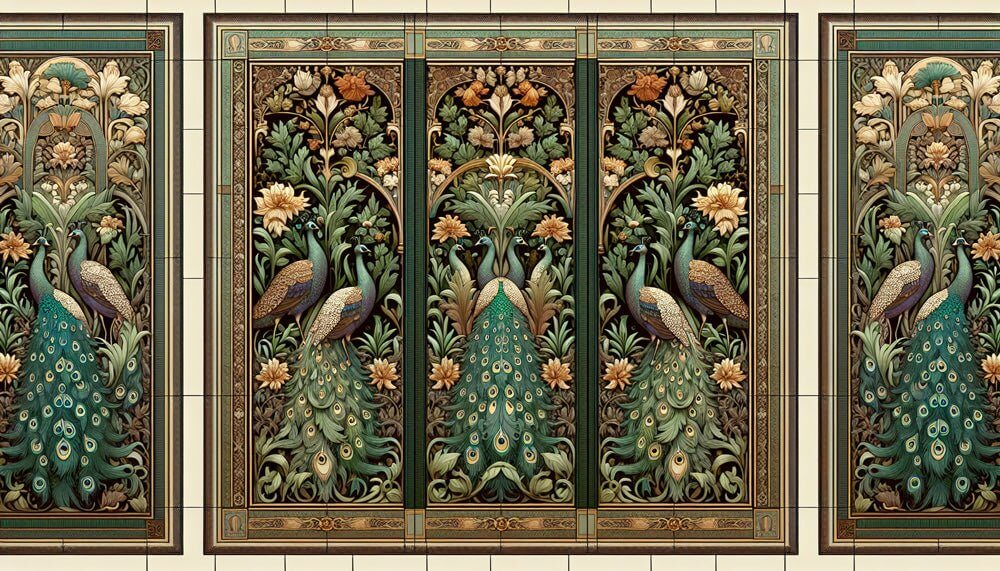 Vintage Peacock Floral Wallpaper Mural - Multi-Panel Set for Elegant Bedroom & Living Room Decor