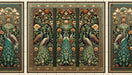 Vintage Peacock Floral Wallpaper Mural - Multi-Panel Set for Elegant Bedroom & Living Room Decor