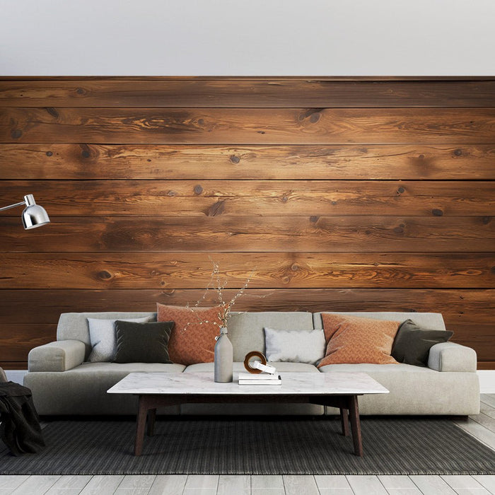 Vintage wood grain wallpaper mural | Different shades of brown tones - Carving wallpaper