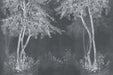 Wabi Sabi Dark Forest Wallpaper | Minimalist Tree Line Mural | Mysterious Zen Décor for Bedroom & Living Room