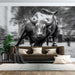 Wall Street Bronze Bull Wallpaper | Power Symbolic Art Mural
