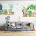 Wallpaper Botanique Aquarelle : Cactus & Monstera Main-Peints pour Salon et Chambre